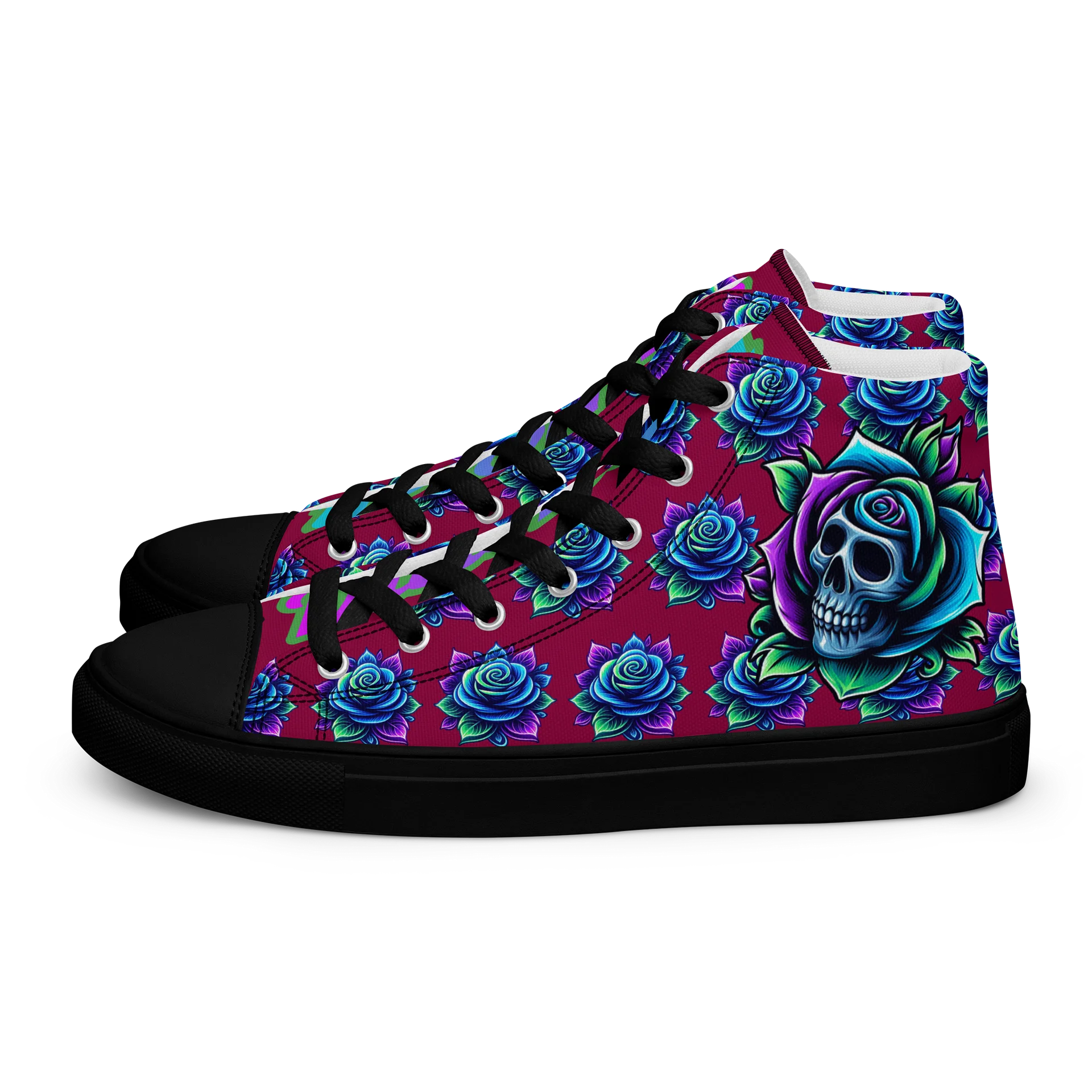 Rose Skull Women's High-Top Shoes product image (1)