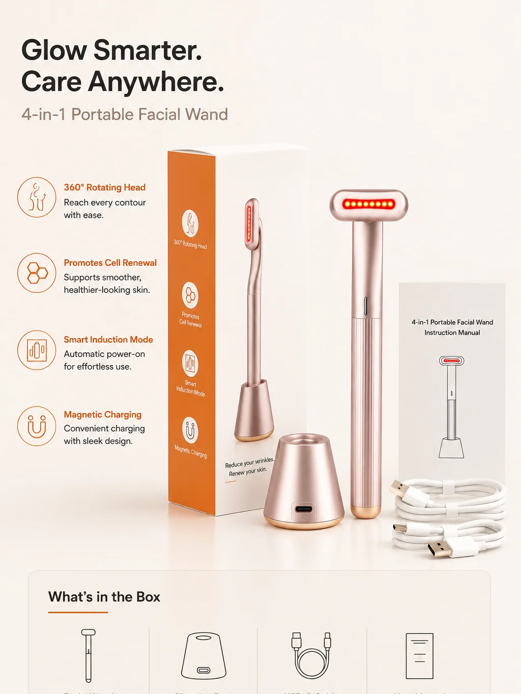 Red Light Therapy Facial Wand product image (1)