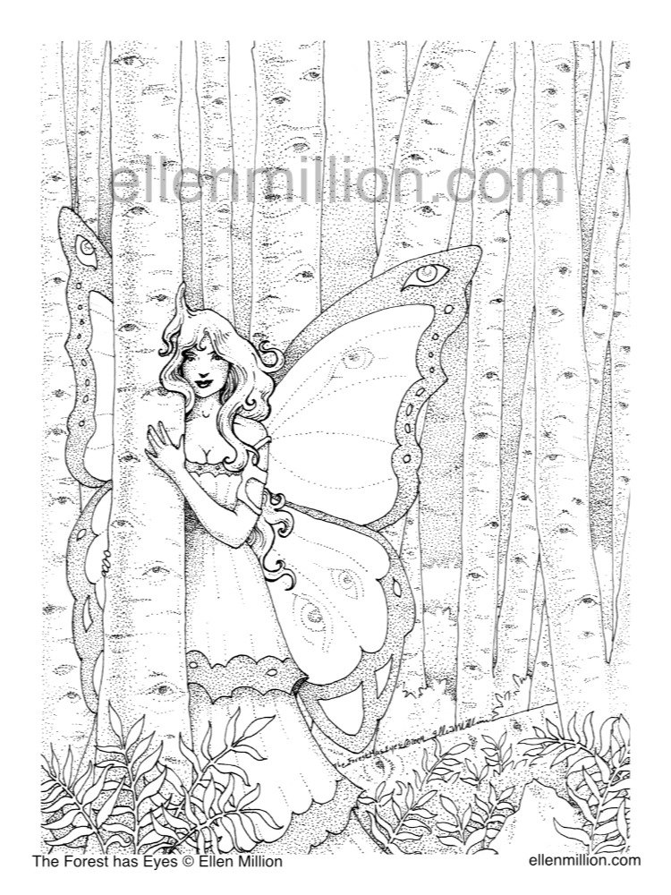 The Forest Has Eyes - Digital Coloring Page product image (1)