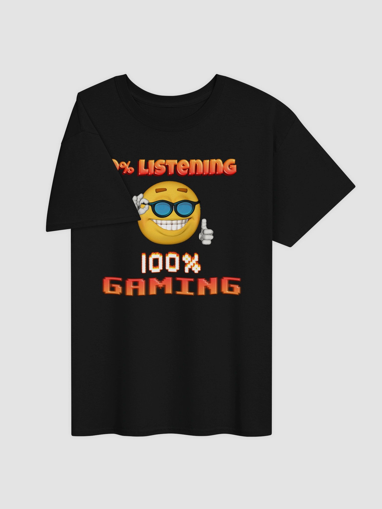 0% Listening 100% Gaming T-shirt product image (3)