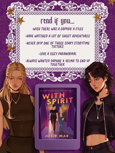 Ever wanted a book with x-files vibes or loved Daphne & Velma but make it sapphic…

With Spirit is the perfect spooky read fo...