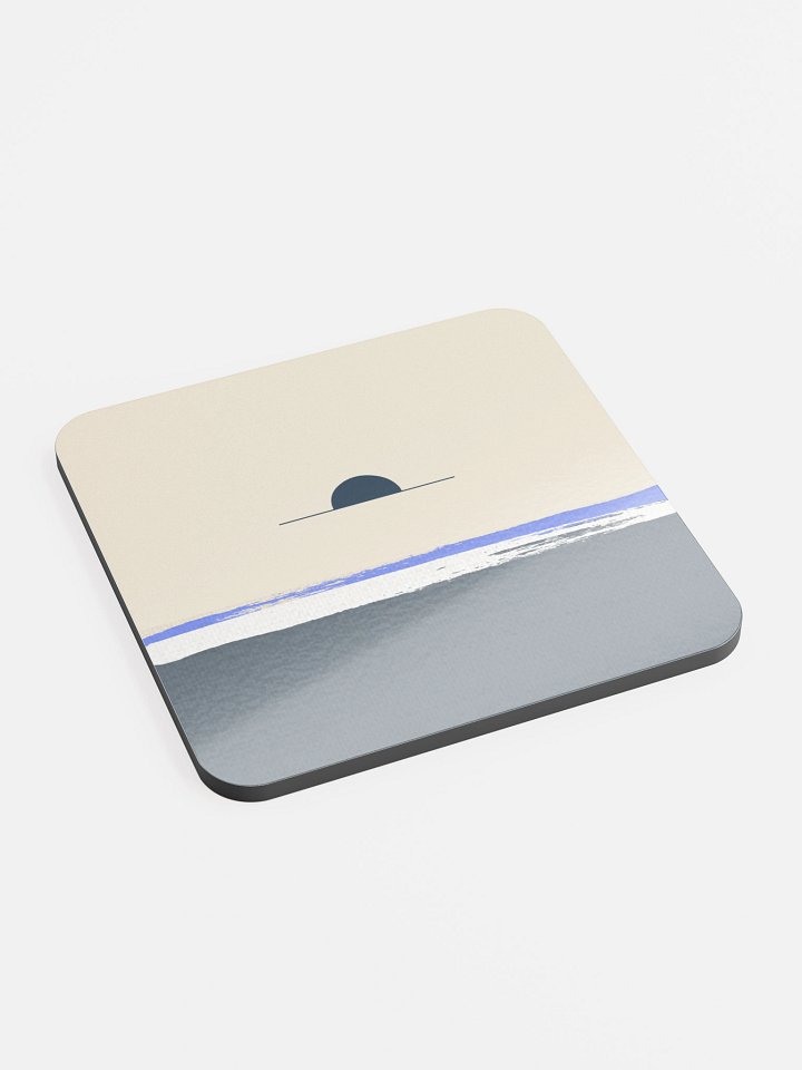 Minimalist Sea and Sky Horizon Coaster, Coastal Home Decor, product image (2)