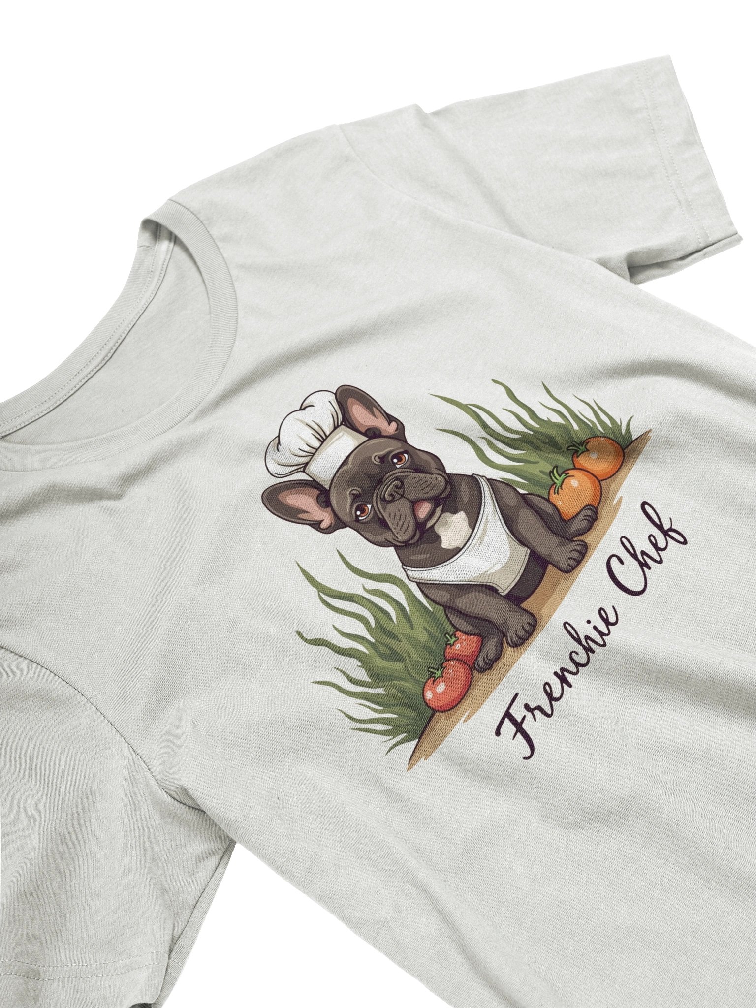 Cute French Bulldog Chef T-Shirt - Funny Frenchie Chef Hat Cooking Dog Lover Gift Shirt for Men Women Kids - Premium Cotton Bella Canvas 3001 Unisex Tee product image (4)
