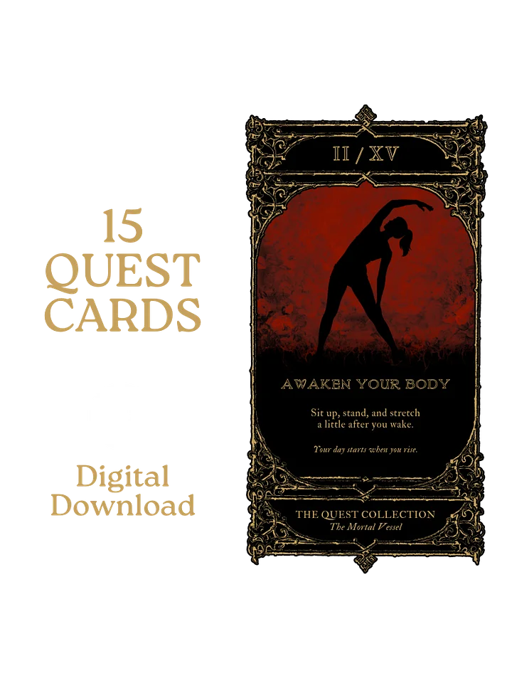 Mortal Vessel Quest Cards - 15 Gothic Self-Care Rituals (Digital PNG Set) product image (1)
