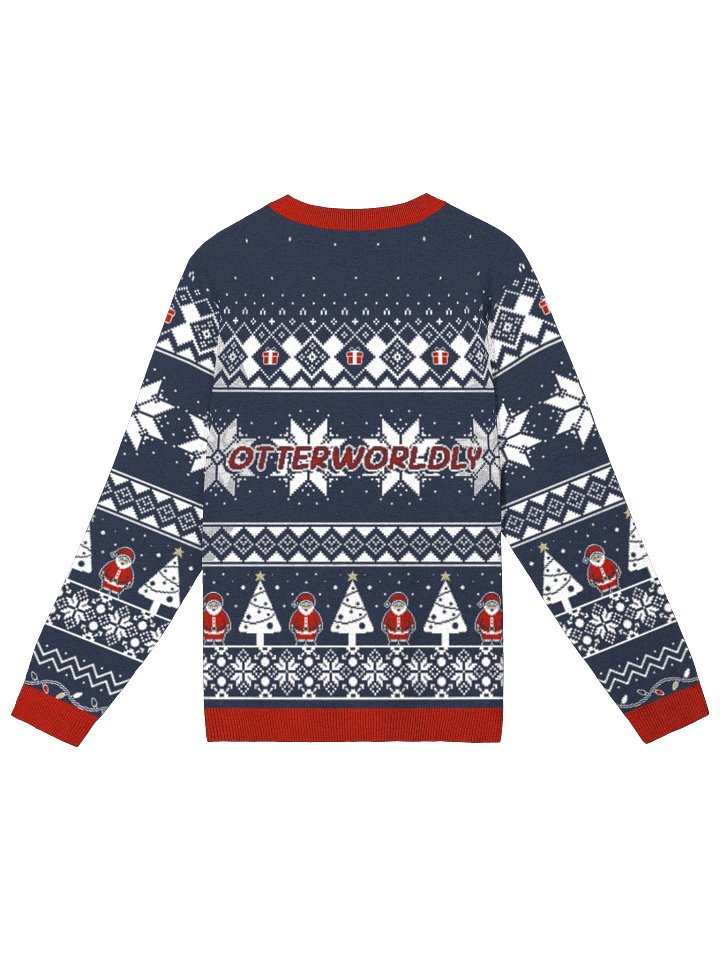 Otter Xmas Sweater Blue w/ Red Hem product image (2)