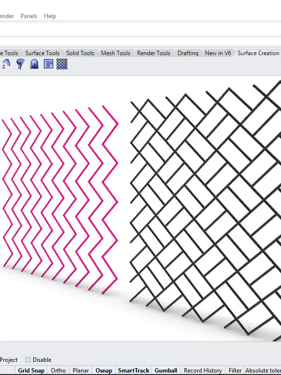 Zigzag Curves Parametric Pattern Design Grasshopper Rhino Files Download product image (1)