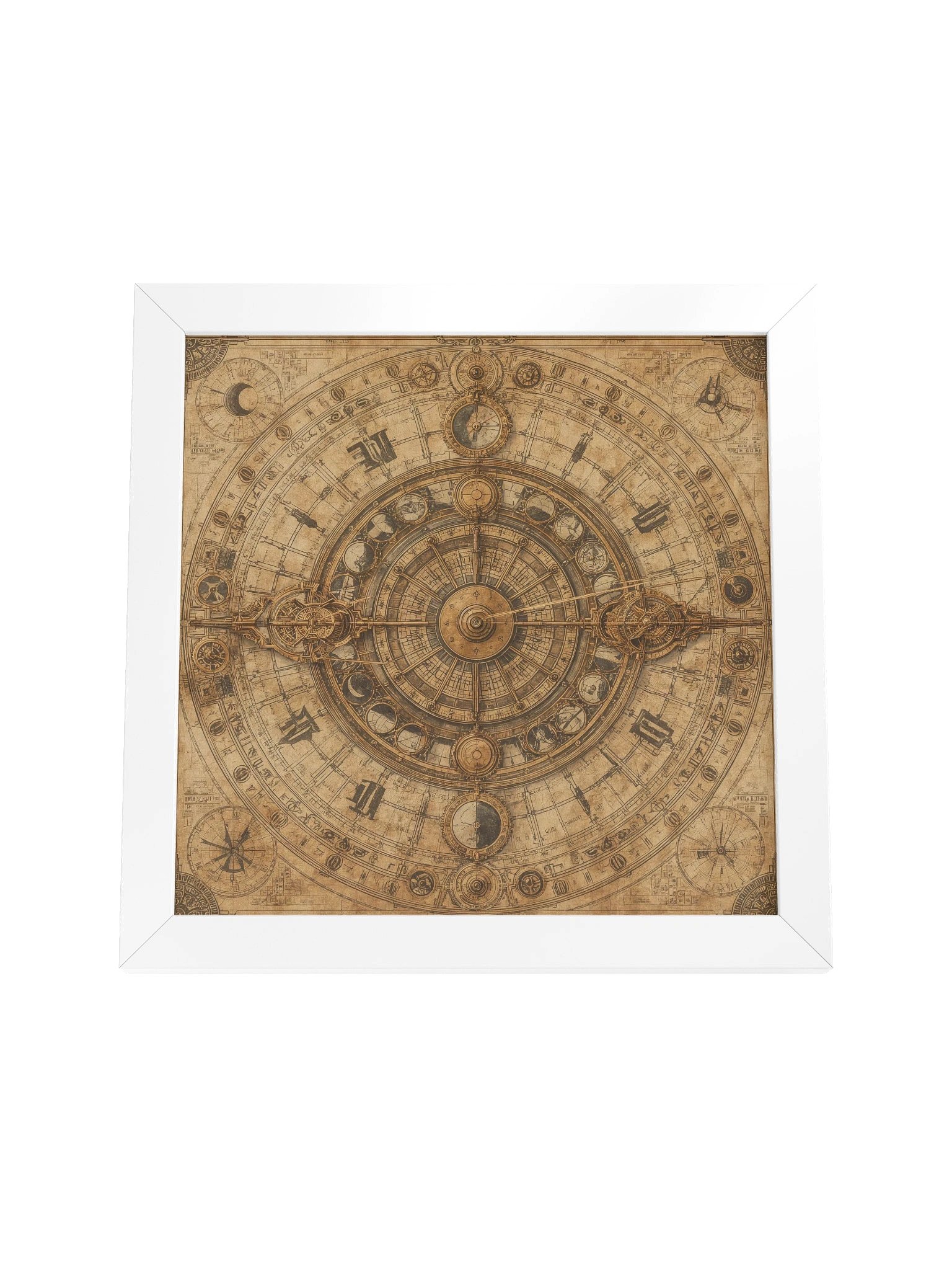 The Chronos Engine – Framed Square Poster (White Frame) product image (4)