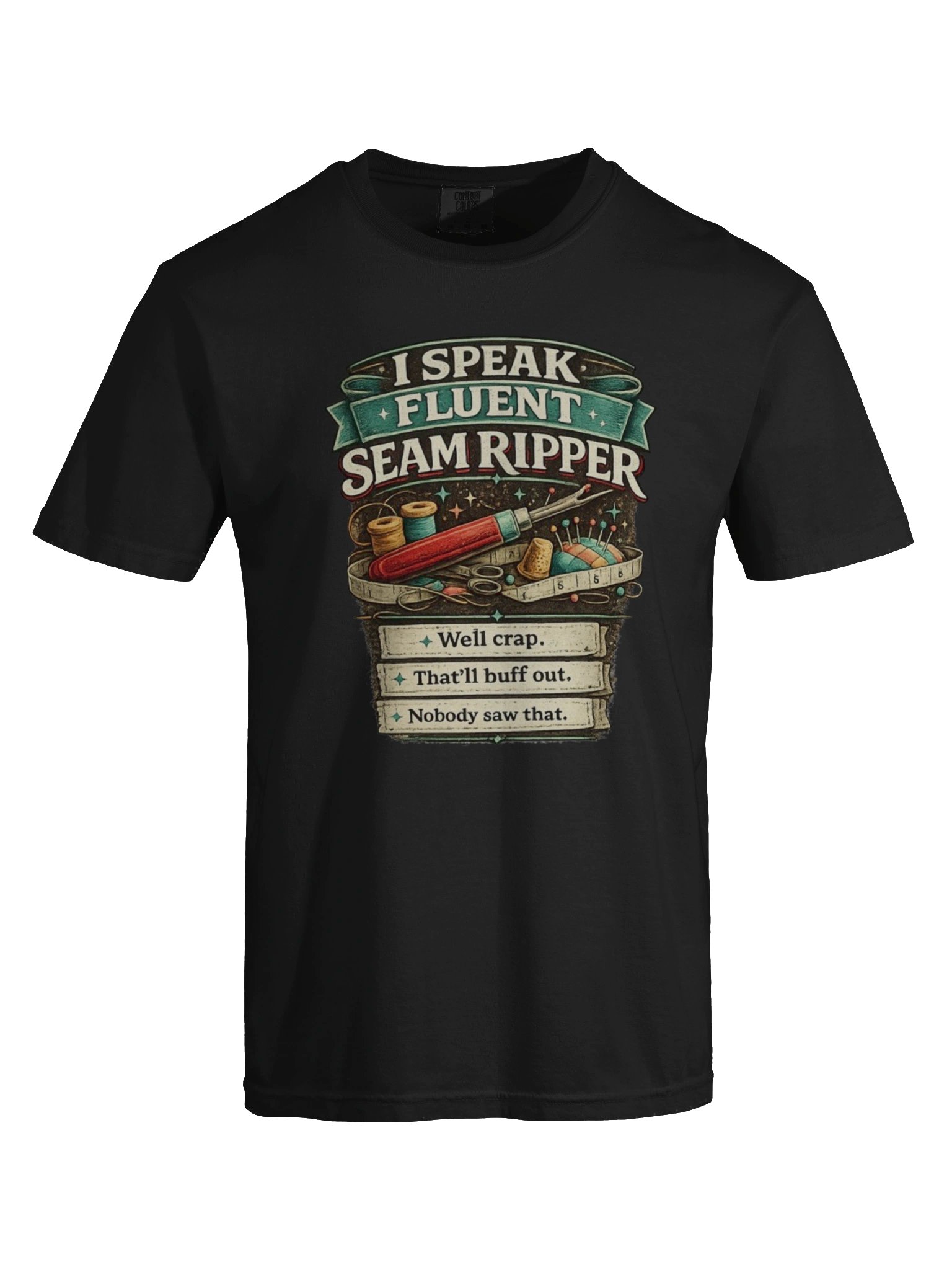 I Speak Fluent SEAM RIPPER — Vintage Sewing Tee product image (5)