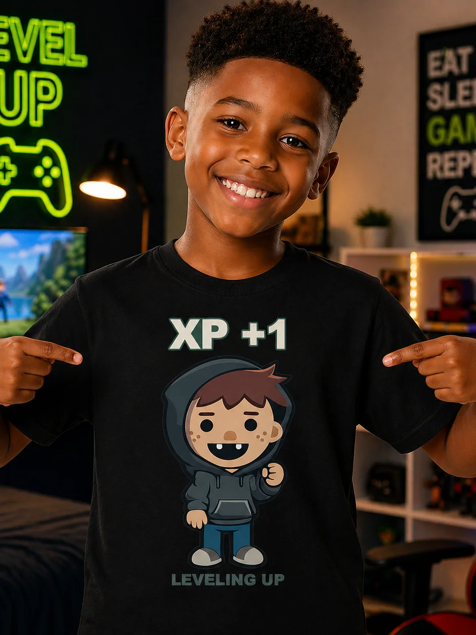 Roys Bedoys “XP +1” Level Up T-Shirt (Youth) product image (1)