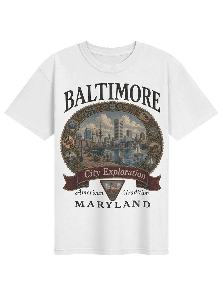 Vintage Baltimore Shirt, Maryland Graphic Tee, Comfort Colors 1717 Harbor Travel Souvenir T-Shirt product image (1)