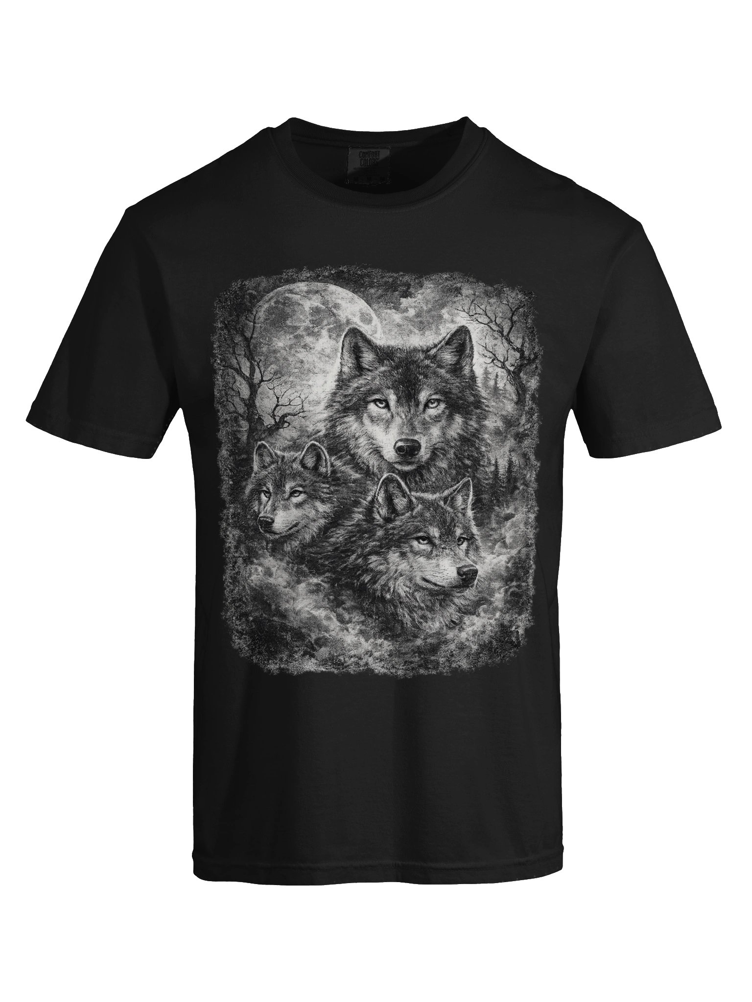 Moonlit Wolf Pack T-Shirt | Vintage Wilderness Nature product image (4)