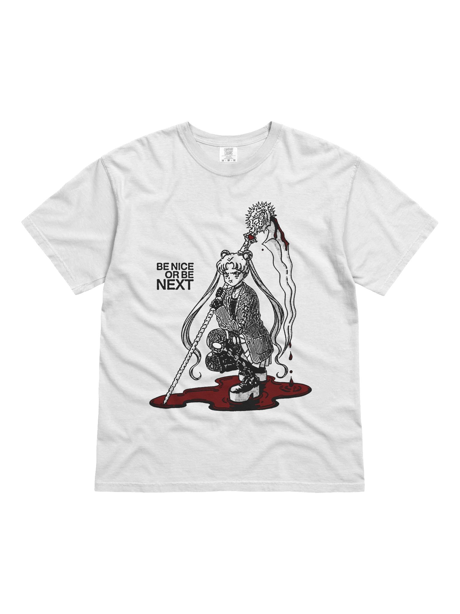 BE NICE OR BE NEXT ! T-shirt. white vers. product image (2)