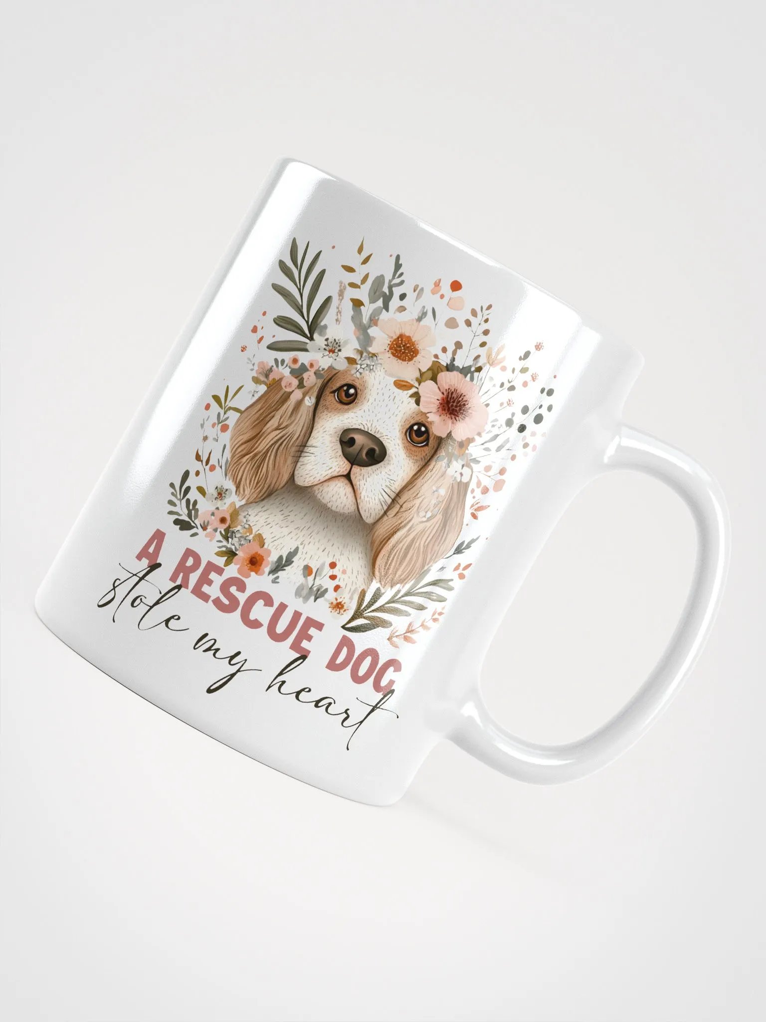 Floral Rescue Dog Stole My Heart Mug product image (4)