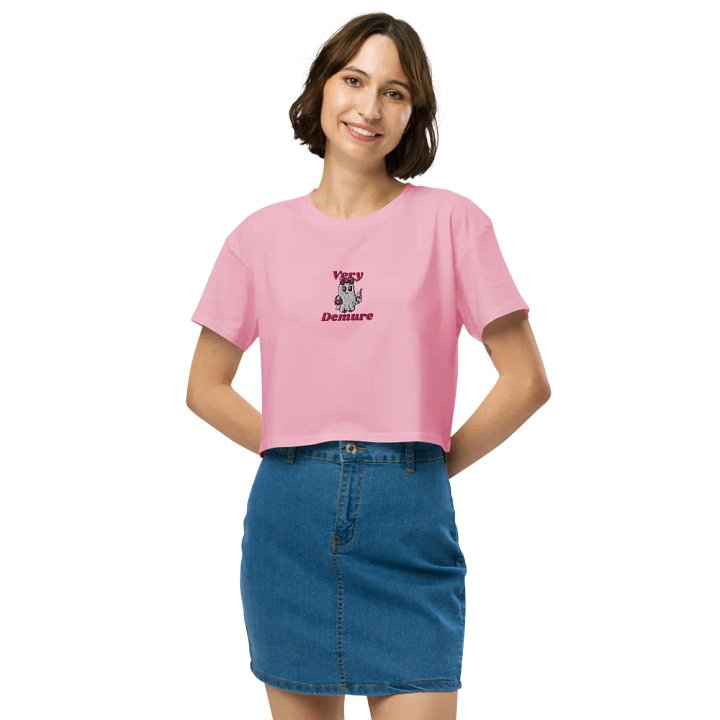 Very Demure Cute Ghost Embroidered Crop Top product image (2)