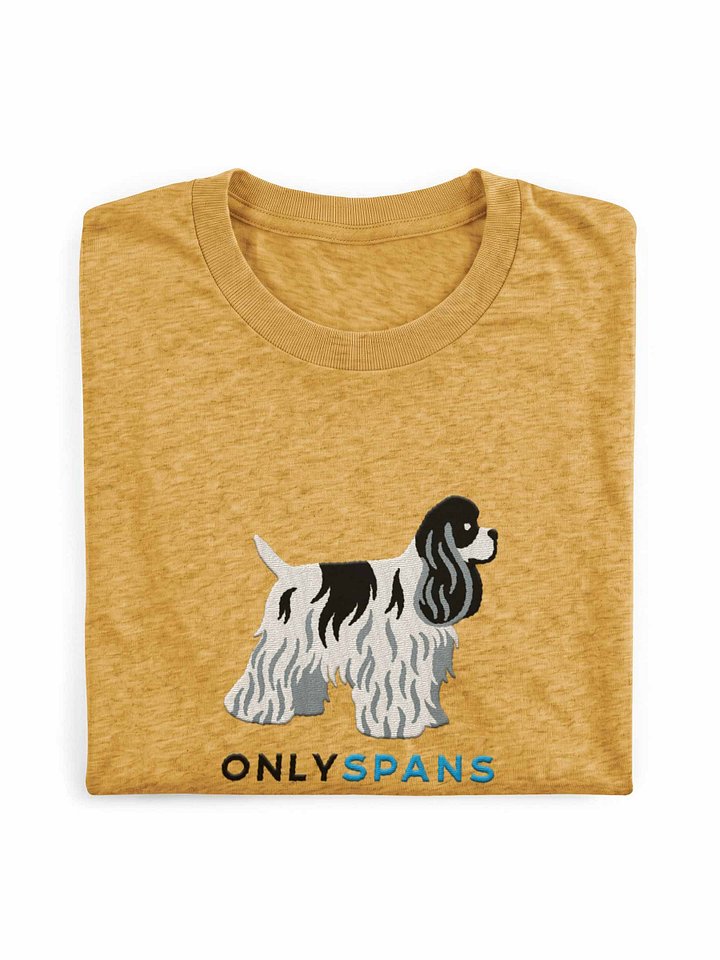 Only Spans T-Shirt(Embroidered) of an American Cocker Spaniel(Black & White) product image (1)