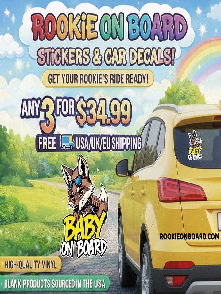 Urban Wolf Baby On Board Car Decal - 5x5 Premium Streetwear Vinyl Sticker - Aesthetic Hip Hop Wolf Graphic for Cars, SUVs & Trucks product image (2)