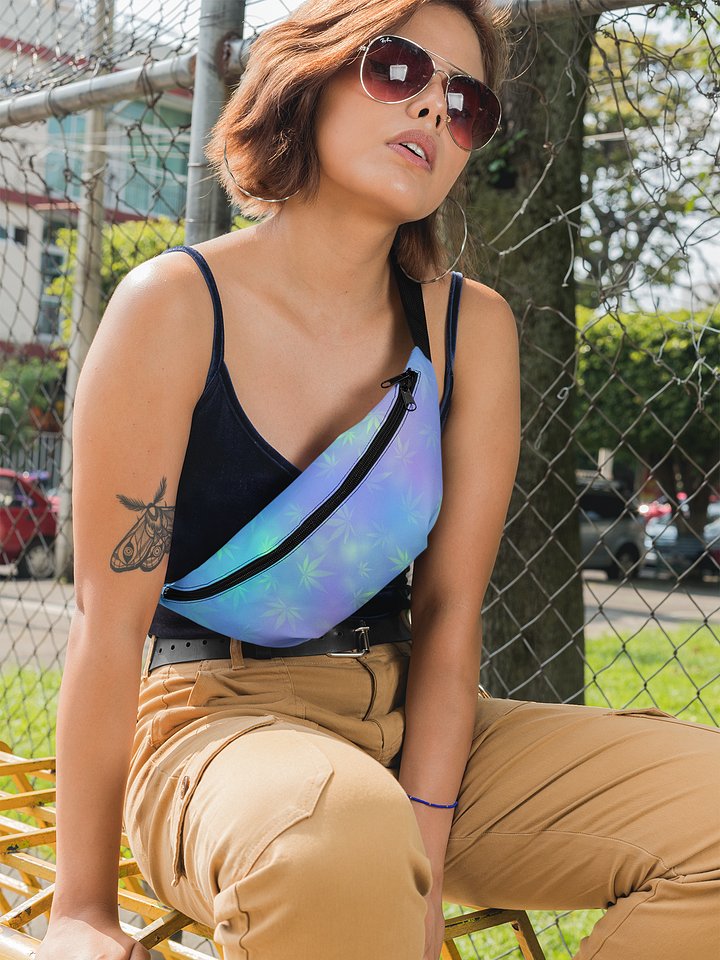 Pastel Cannabis Leaf Fanny Pack – Chill Style on the Go product image (1)