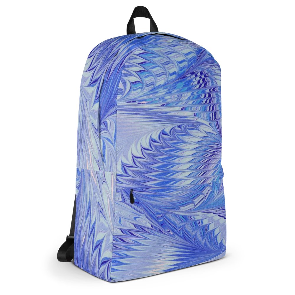 Blue Feathered Marbling Backpack product image (3)