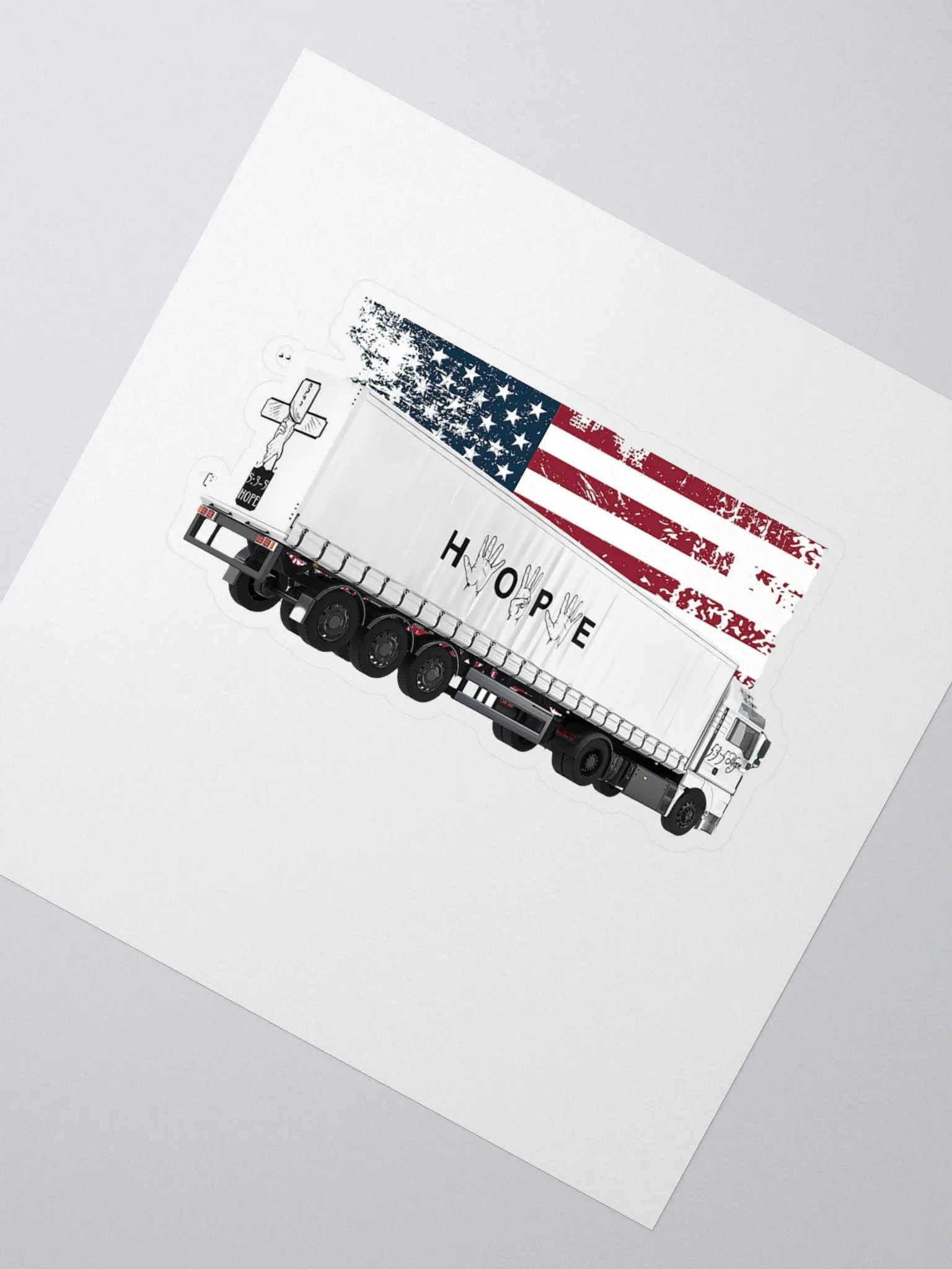 U.S. Flag, and semi sticker product image (2)
