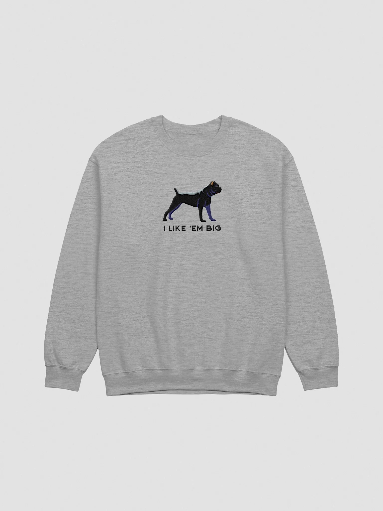 I Like 'Em Big Sweatshirt (Embroidered) of a Cane Corso(Black) product image (3)