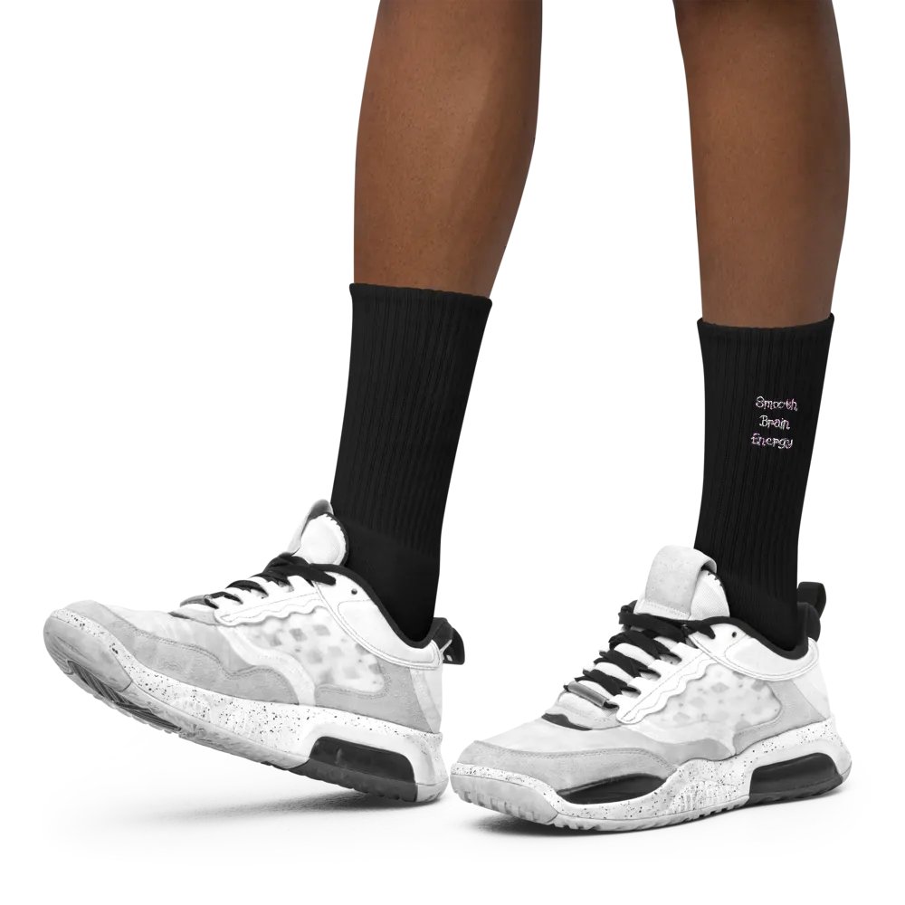 Smooth Brain Energy Embroidered Crew Socks product image (10)