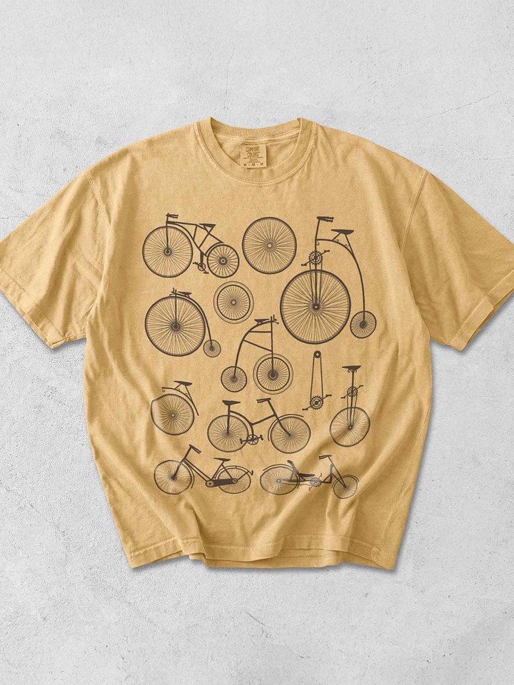 Dark Academia Vintage Bicycle Shirt – Retro Bikes Illustration Graphic Tee product image (1)