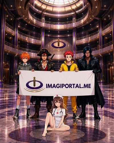 Your characters shouldn’t just stand there looking cool. They should feel alive.

An anime crew in a luxury portal lobby.
A p...