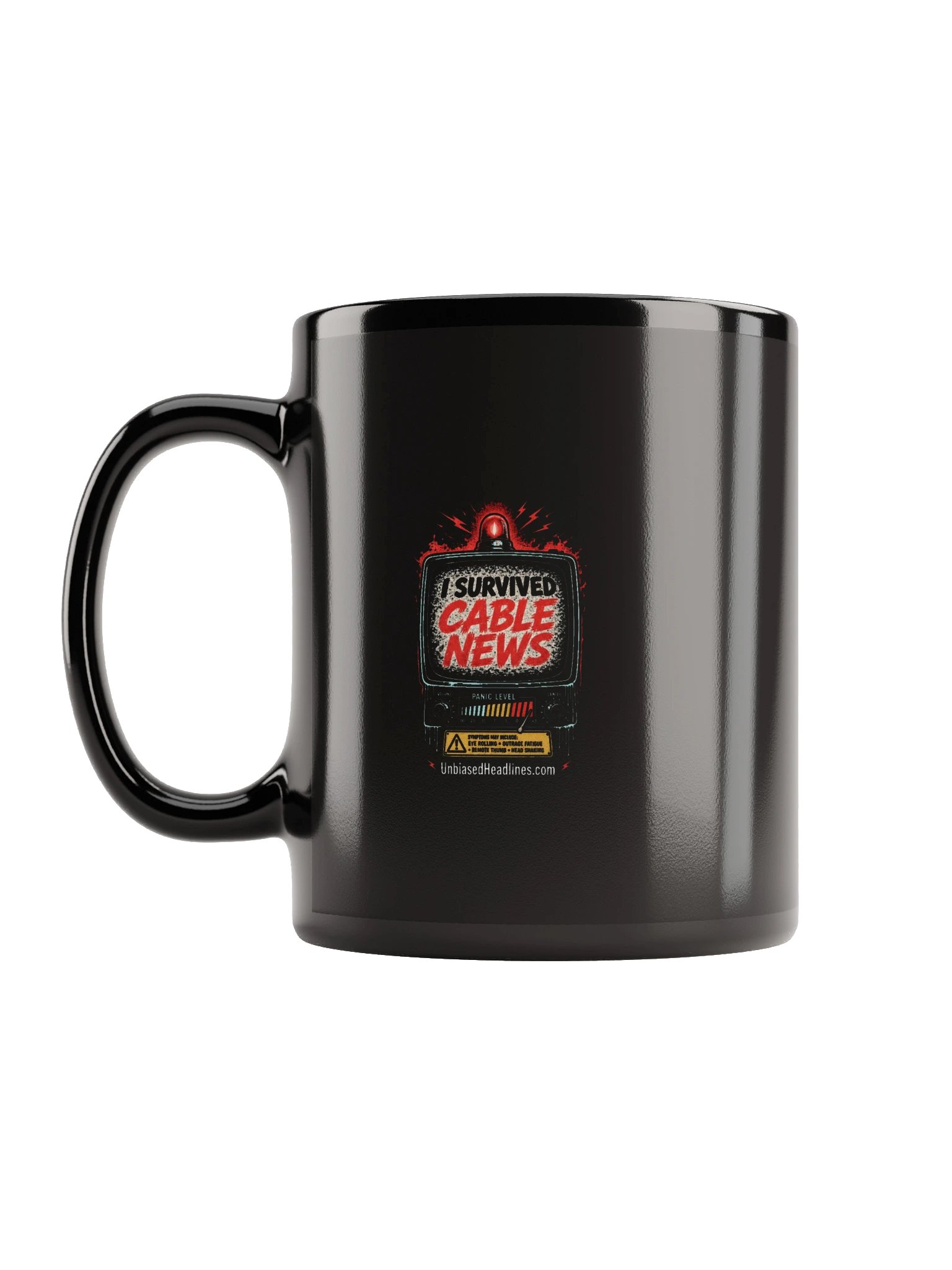 I Survived Cable News TV Panic-Meter Black Mug product image (7)