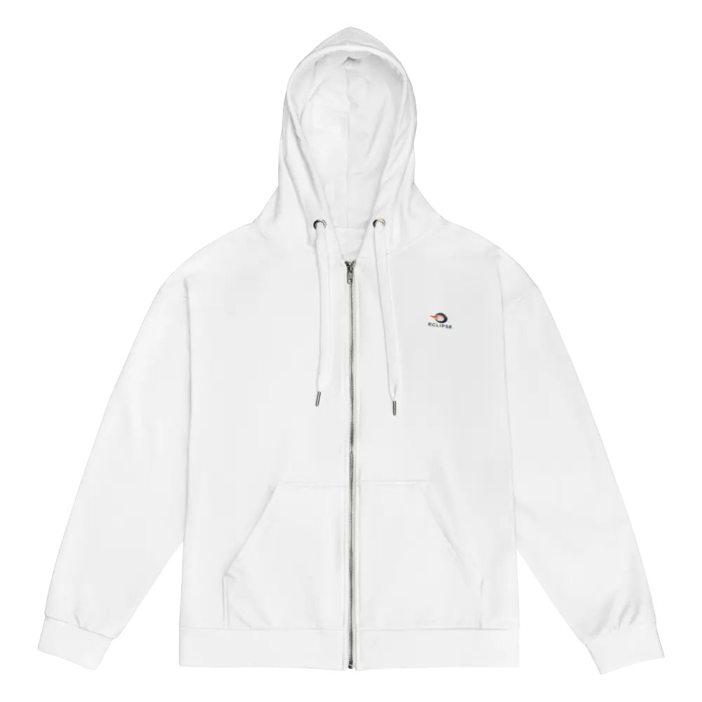Eclipse Celestial Sun Design Recycled Unisex Zip Hoodie - White product image (1)