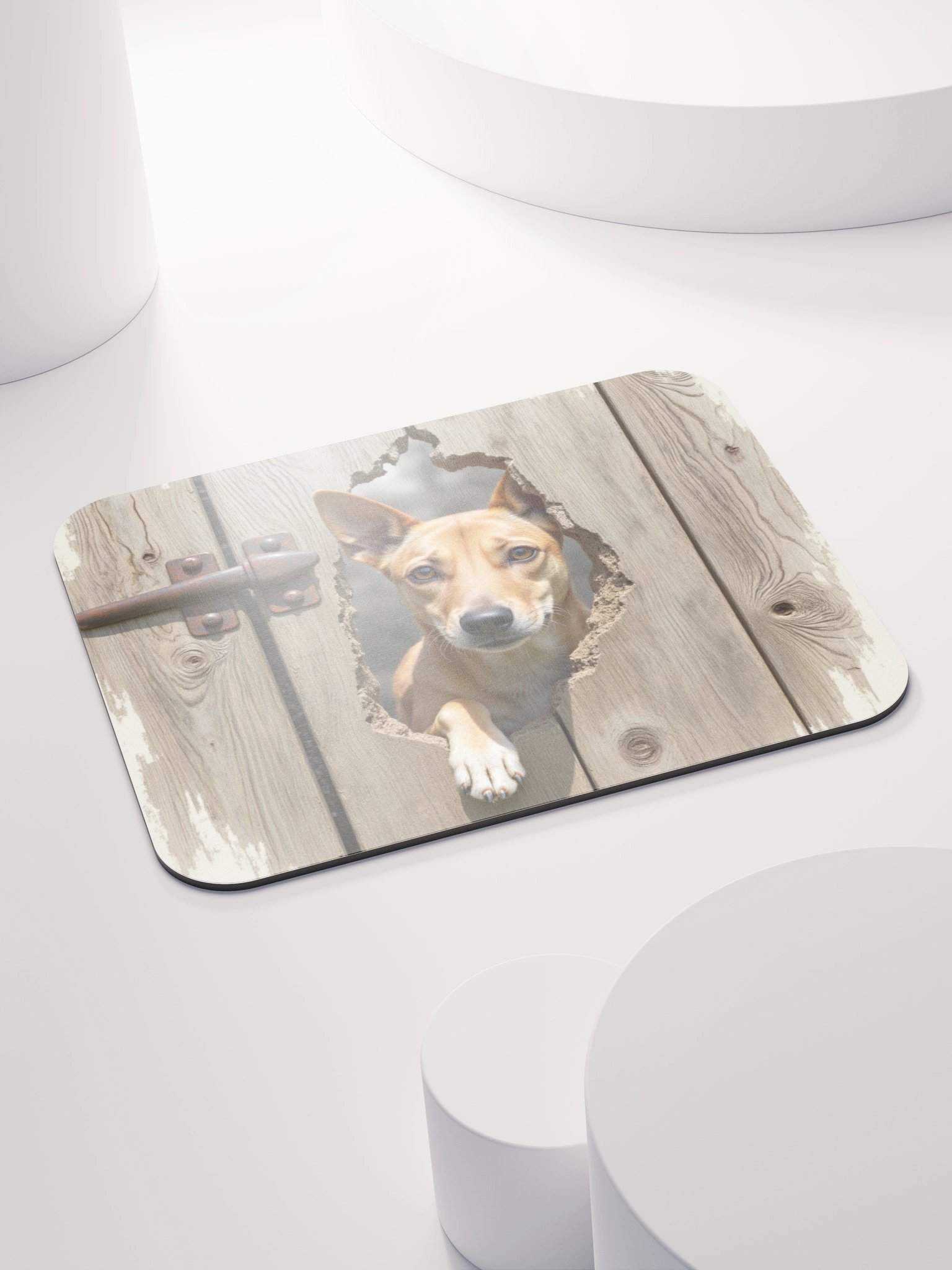 Rustic Wood Fence Peeker Mouse Pad product image (4)