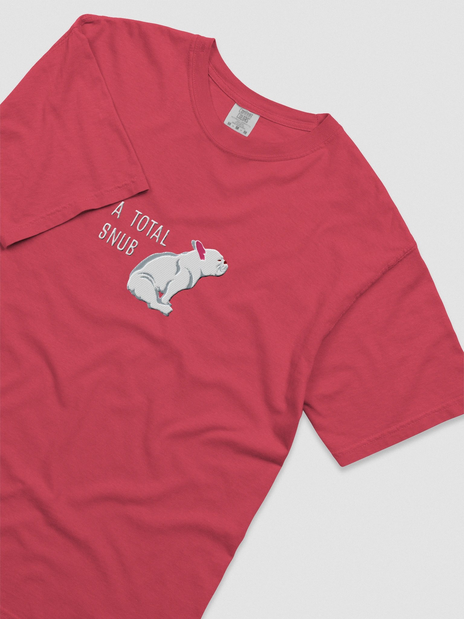 A Total Snub T-Shirt(Embroidered) of a French Bulldog(White) product image (8)