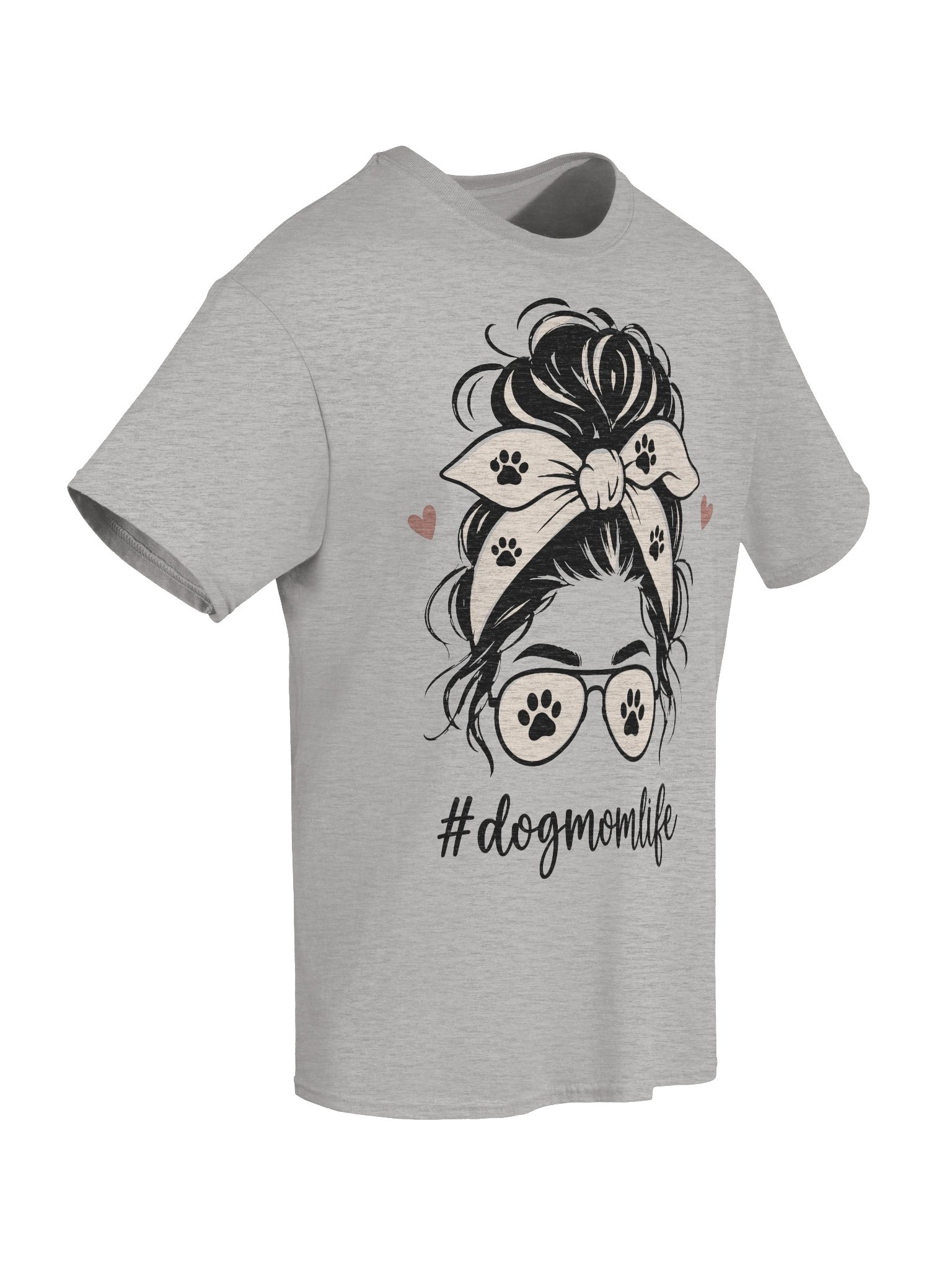 Dog Mom Messy Bun Paw Print Lover T-Shirt product image (58)