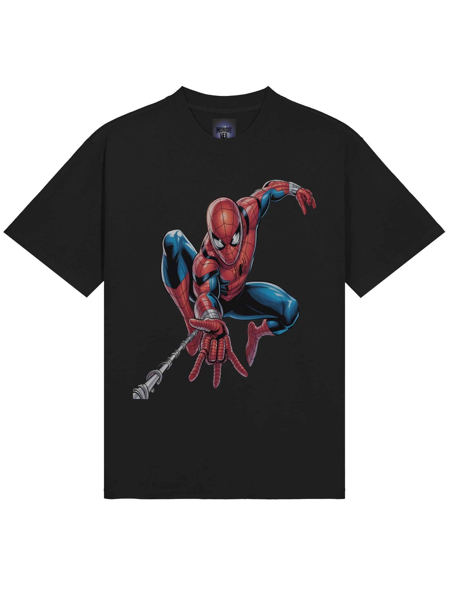 Spider-Man Web Shadow Leap Oversized Faded T-Shirt product image (5)