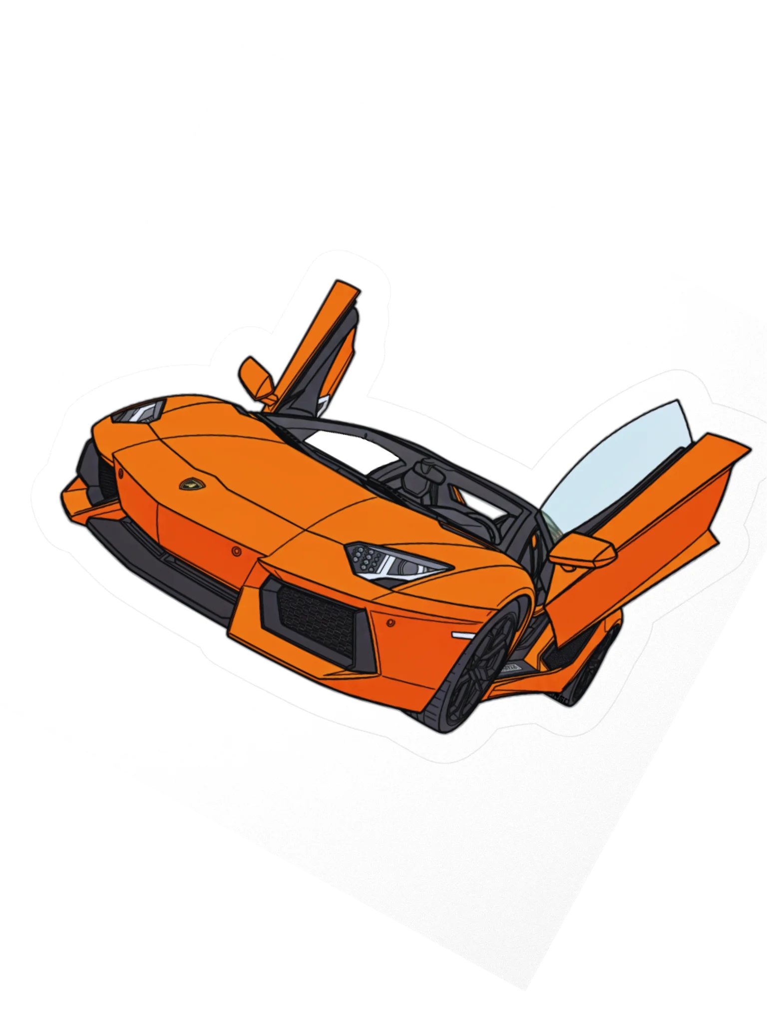 Orange Lamborghini Aventador Sticker (Retro, Sketch, Silhouette) product image (5)