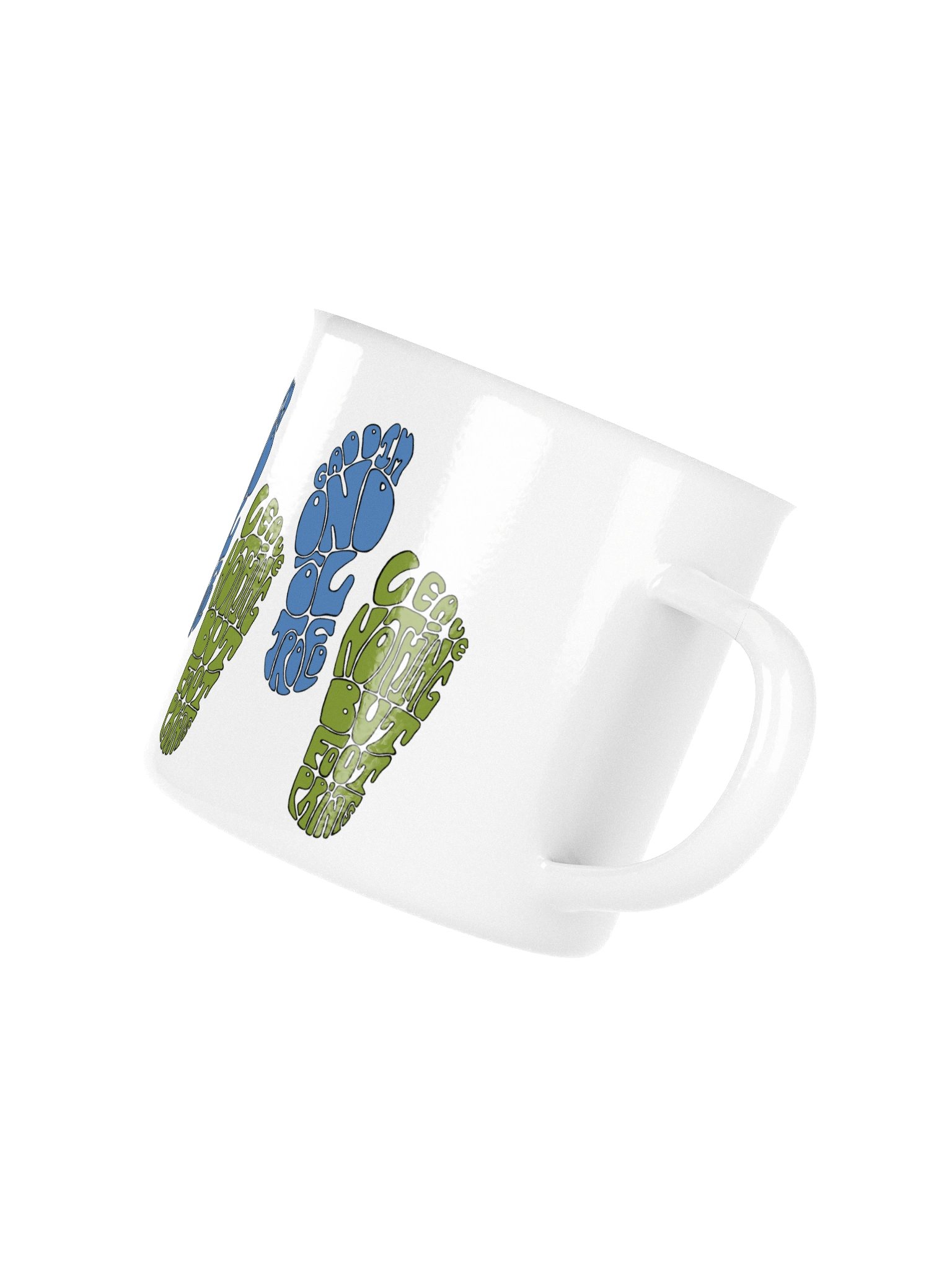 Bilingual Footprints enamel mug product image (3)