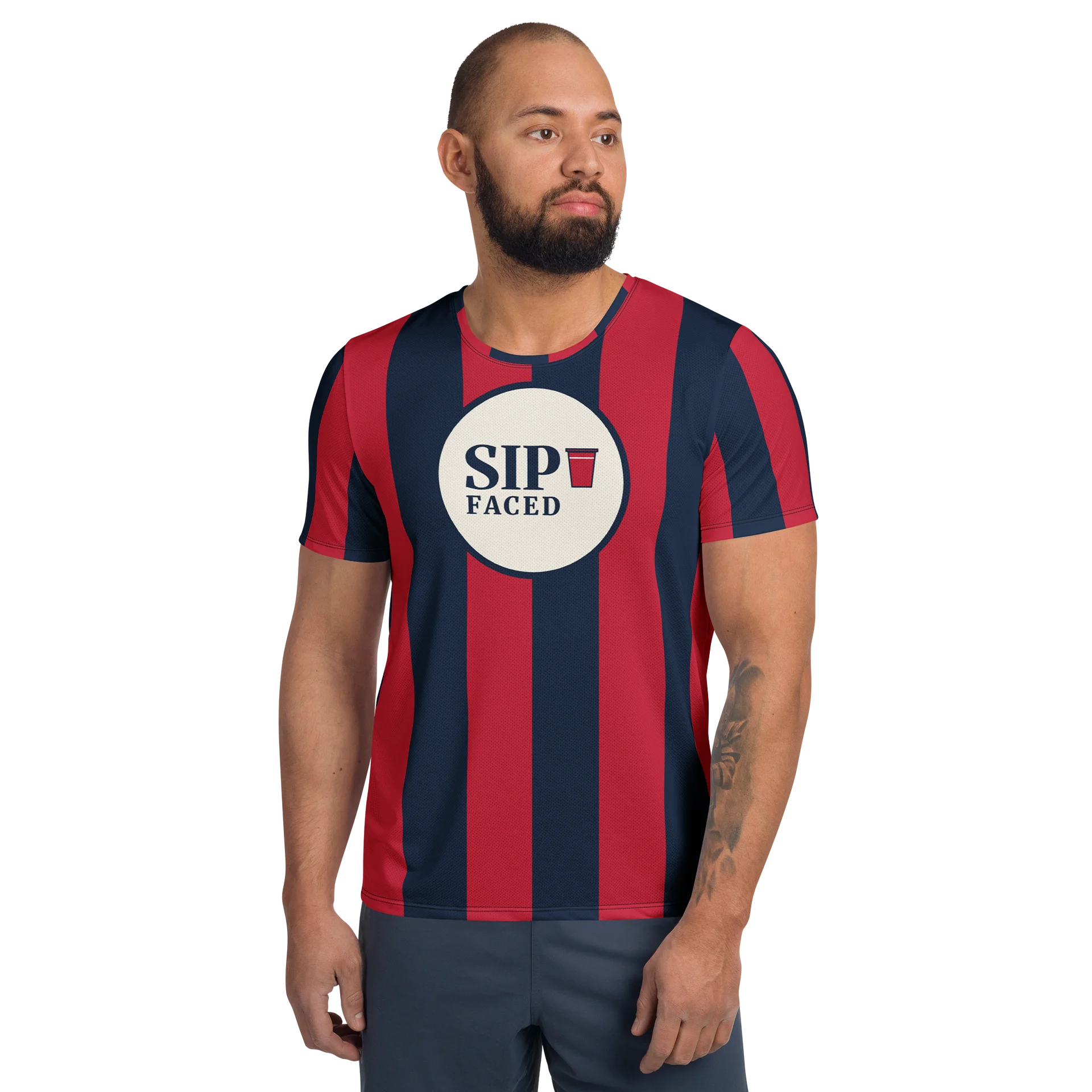 Sip Faced Tent Stripe All-Over Athletic Tee product image (1)