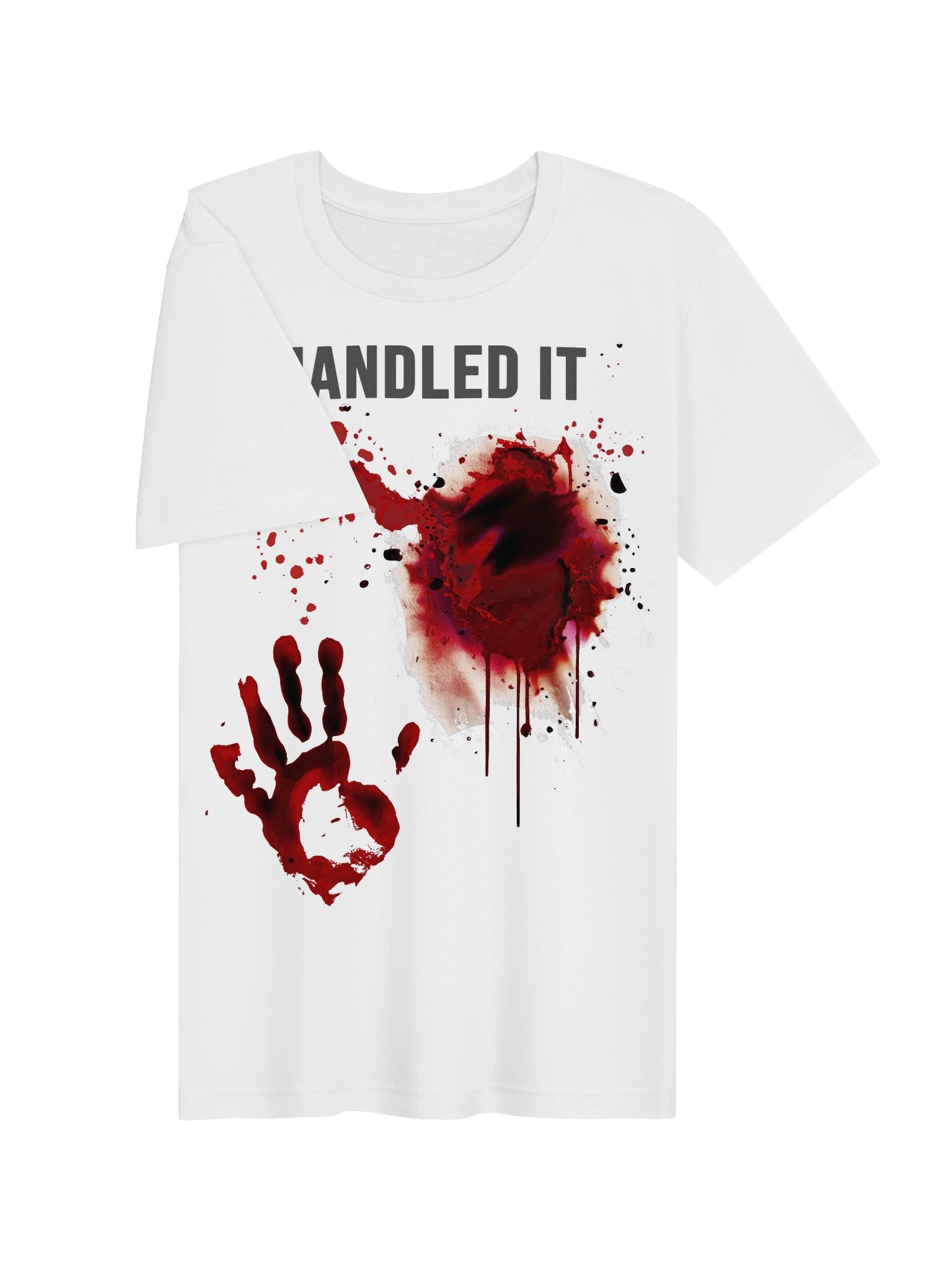 Handled It Bloody Shirt Blood Splatter Zombie Handprint Gore Horror product image (3)