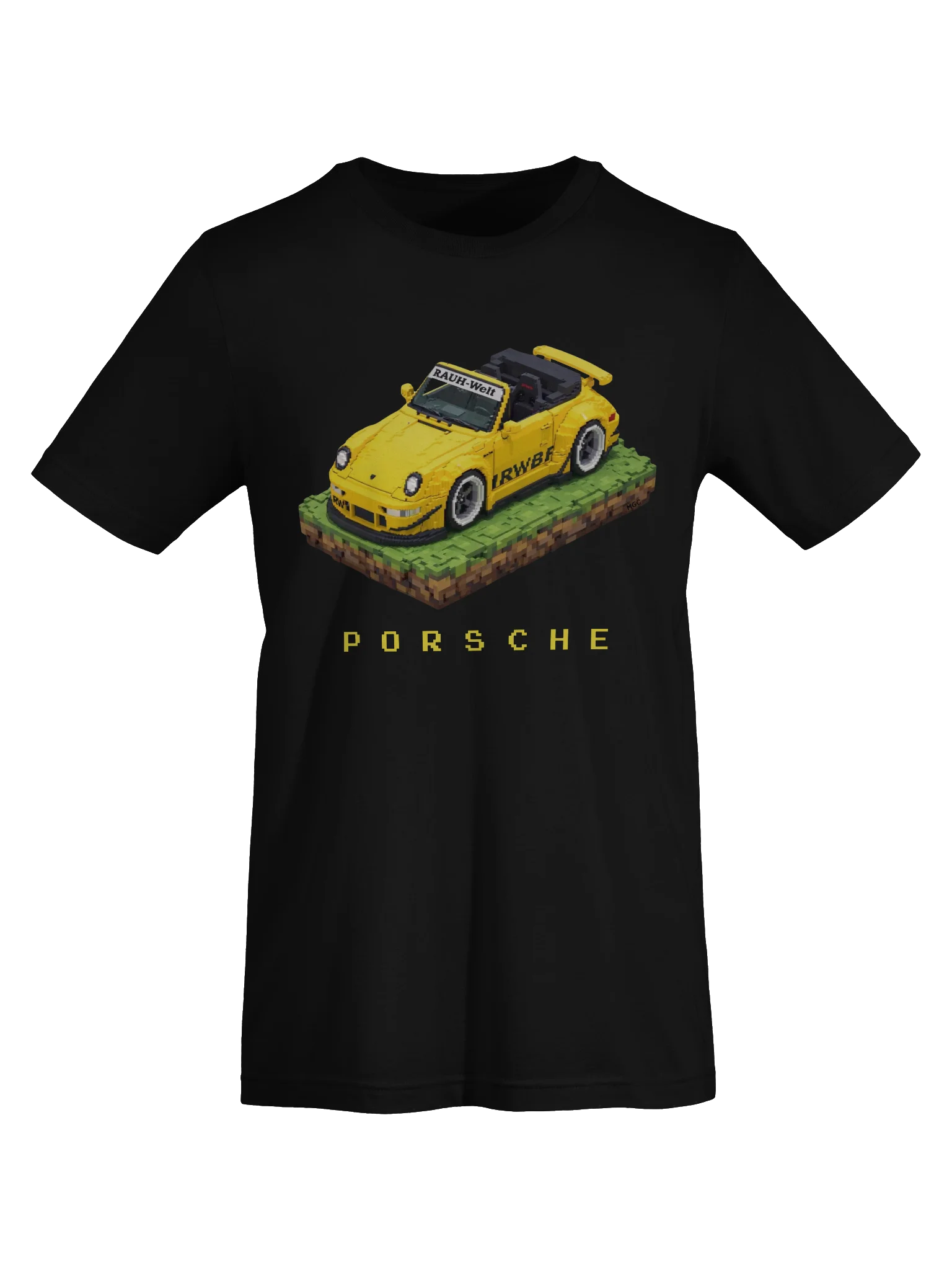 Speed Yellow Porsche 993 RWB "Nohra" Rauh-Welt Begriff Shirt (Pixel, Retro, Minecraft) product image (61)