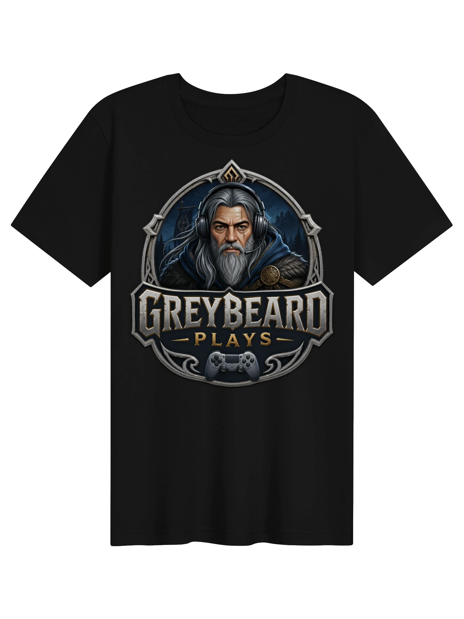 Greybeard Plays Fantasy Gaming Logo Tee product image (1)