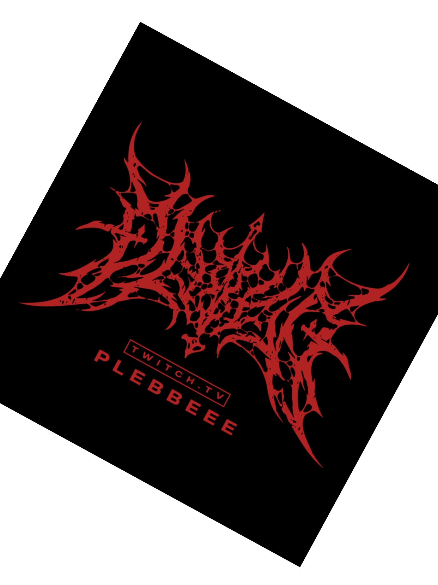 PLEBBEEE Metal Sticker | Black/Red product image (2)