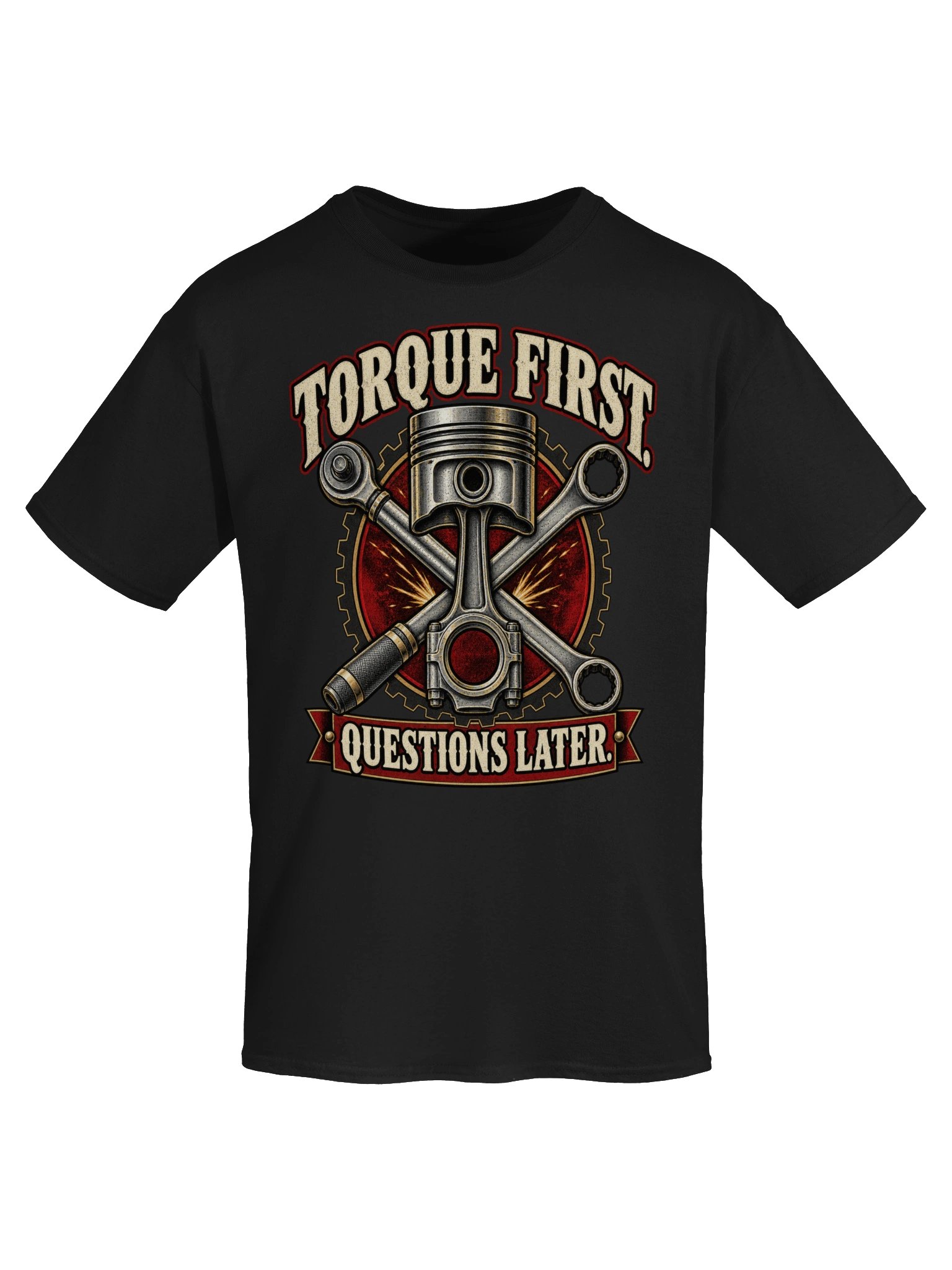 Torque First Questions Later Motorcycle Mechanic T-Shirt product image (5)