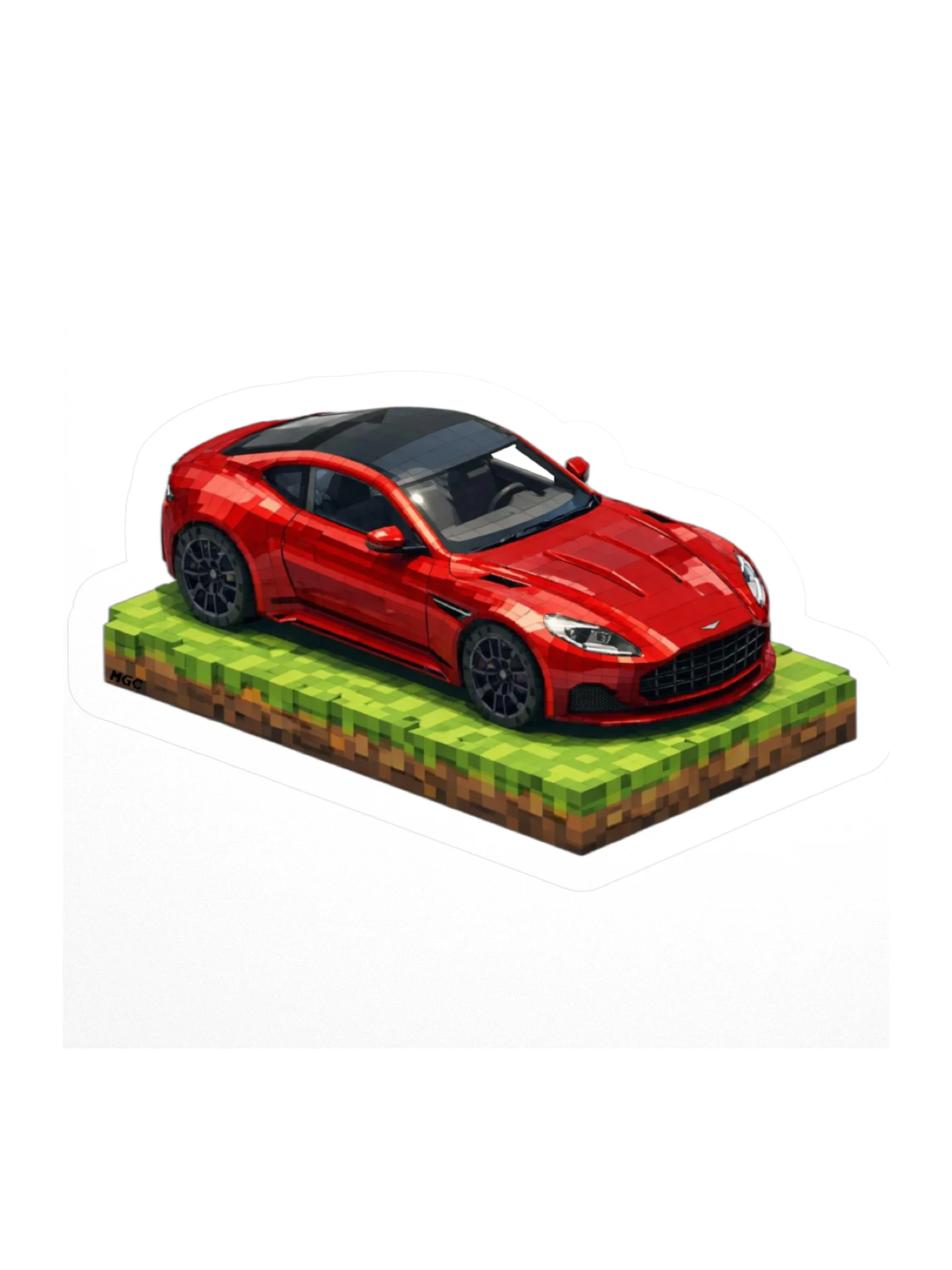 Orange Aston Martin DB12 Sticker (Pixel, Retro, Minecraft) product image (2)