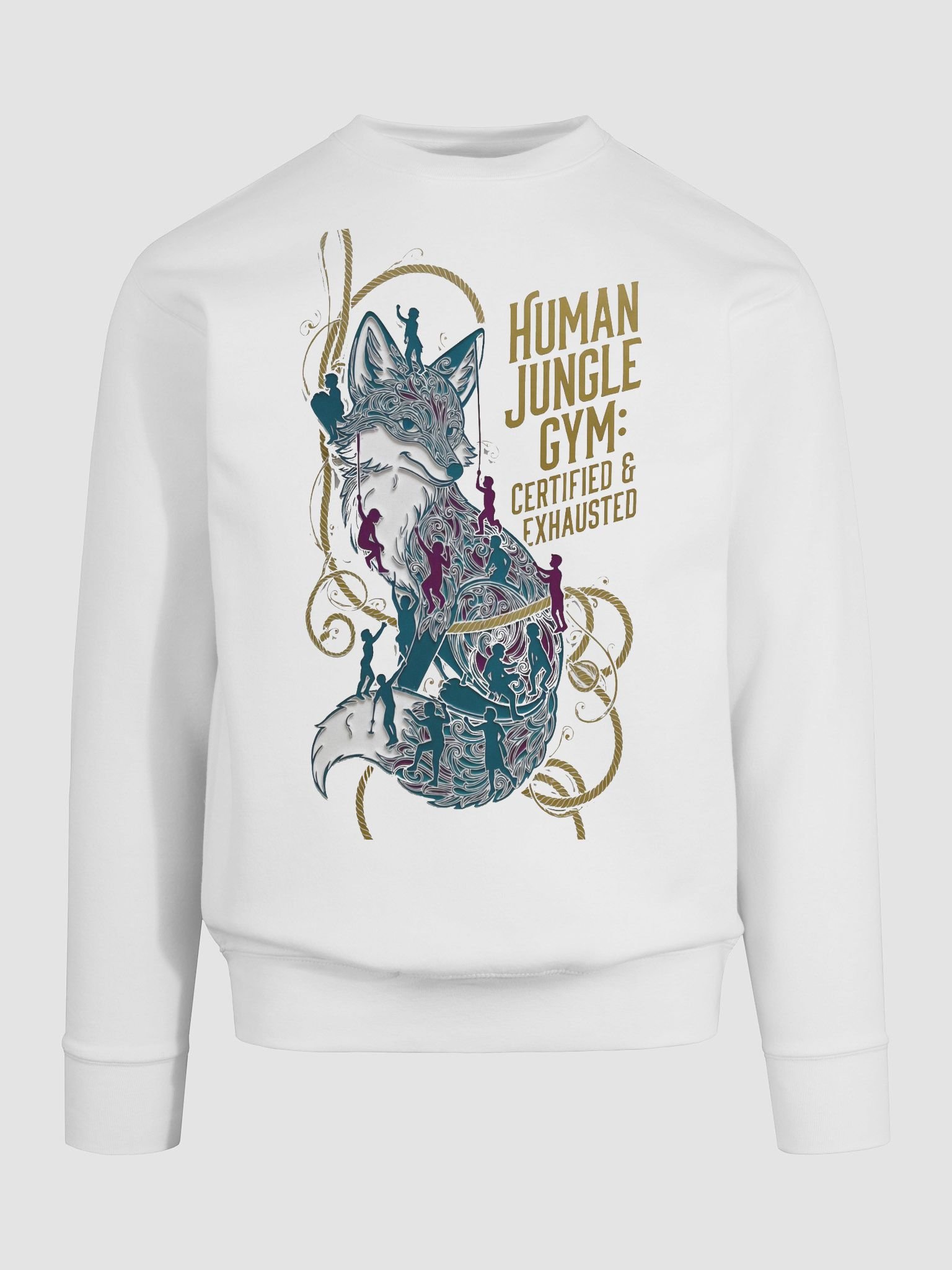 Human Jungle Gym Fox Pullover | Certified & Exhausted Funny Mom Gift product image (9)