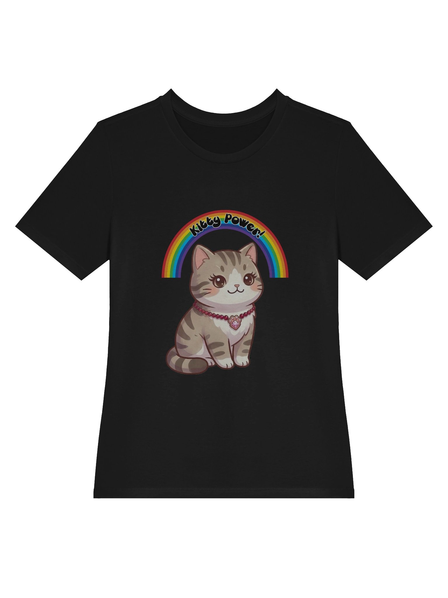 Kitty Power! Rainbow Cat Relaxed-fit T-Shirt product image (3)