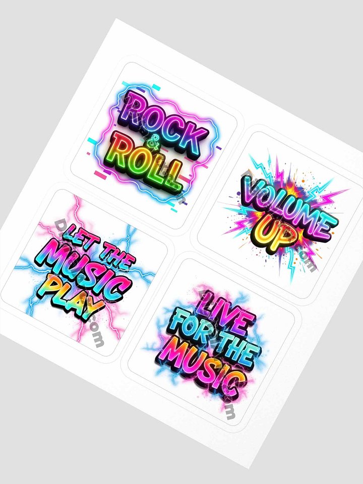 Neon Rock & Roll Quote Sticker Set product image (2)