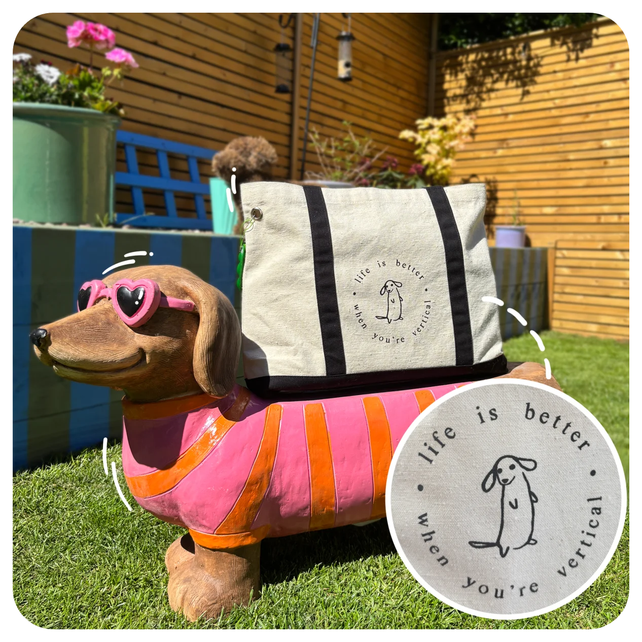 'Life is better' | Tote bag | with removable Peapod bag hanger product image (2)