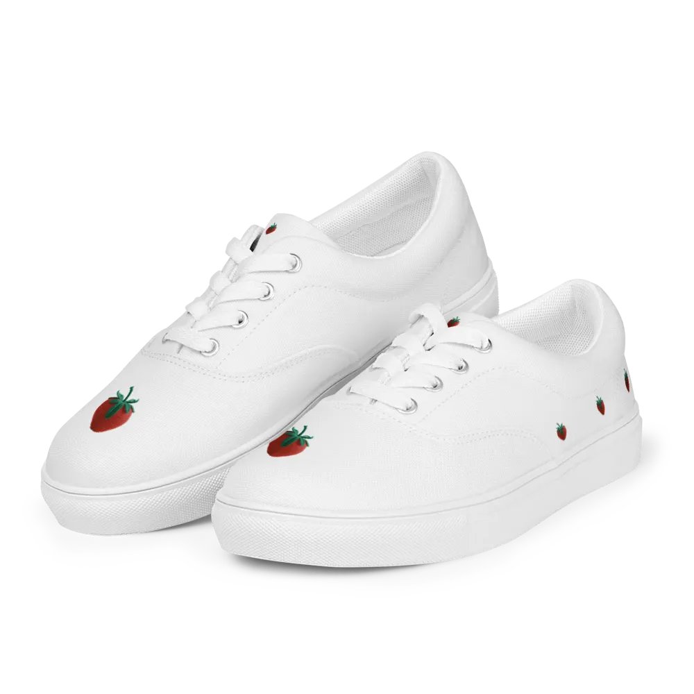 CozyAvocado Women's Lace-Up Canvas Shoes Strawberry #2 product image (12)