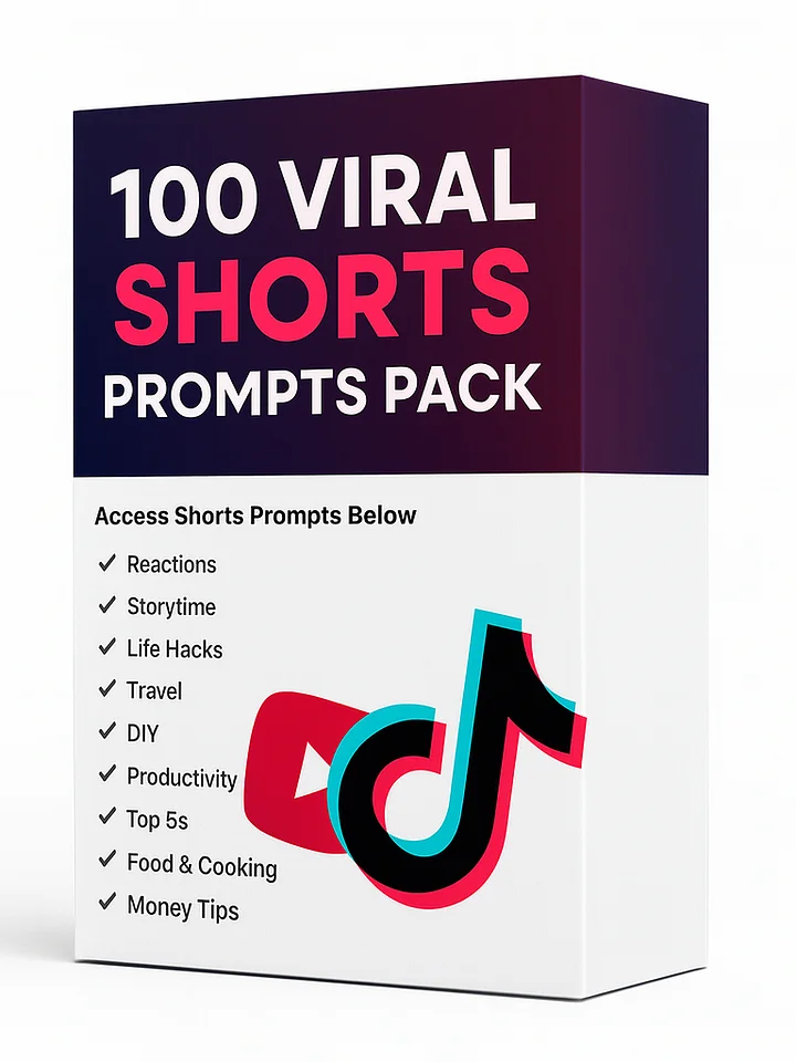 100 Viral Shorts Prompts: High-Impact Ideas for TikTok, YouTube, & Reels product image (1)