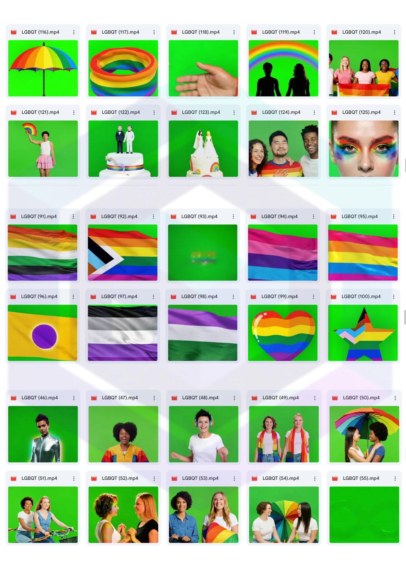 130 VIBRANT LGBTQ GREEN SCREEN CLIPS BUNDLE FOR INCLUSIVE VIDEO PROJECTS product image (2)