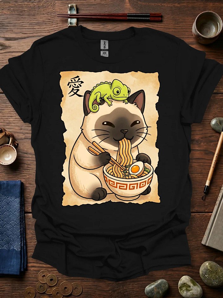 Chubby Siamese Cat Ramen T-Shirt product image (11)